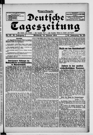 Deutsche Tageszeitung on Jan 14, 1914