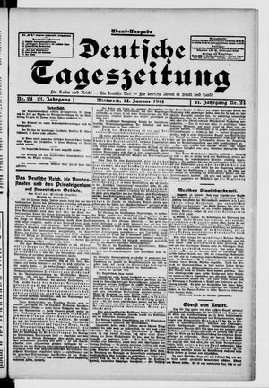 Deutsche Tageszeitung on Jan 14, 1914