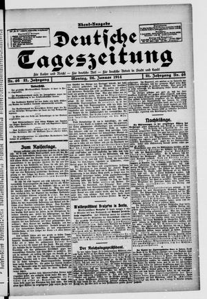 Deutsche Tageszeitung vom 26.01.1914
