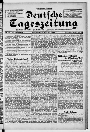 Deutsche Tageszeitung on Feb 4, 1914