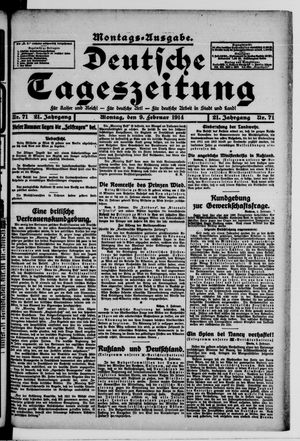 Deutsche Tageszeitung vom 09.02.1914