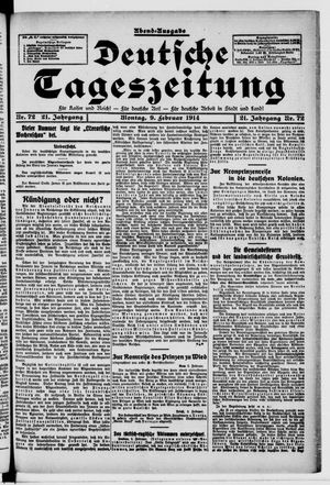 Deutsche Tageszeitung vom 09.02.1914