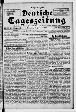 Deutsche Tageszeitung vom 10.02.1914