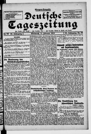 Deutsche Tageszeitung on Feb 11, 1914