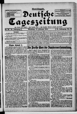 Deutsche Tageszeitung vom 17.02.1914