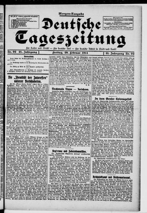 Deutsche Tageszeitung vom 20.02.1914