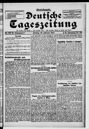 Deutsche Tageszeitung vom 27.02.1914