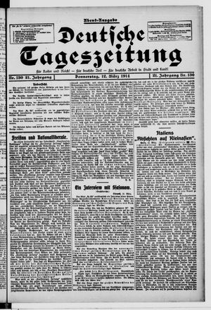 Deutsche Tageszeitung vom 12.03.1914