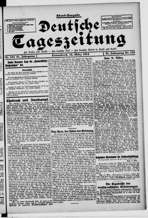 Deutsche Tageszeitung on Mar 14, 1914