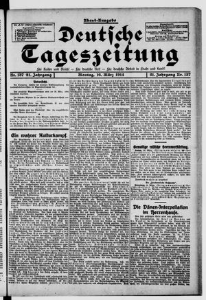 Deutsche Tageszeitung on Mar 16, 1914