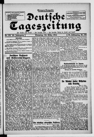 Deutsche Tageszeitung vom 24.03.1914