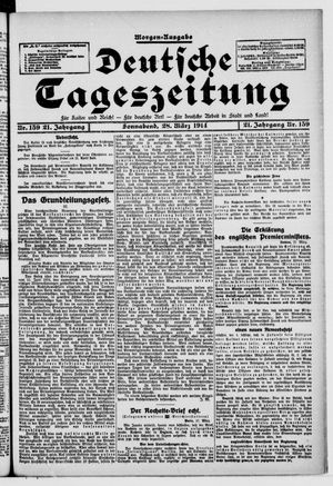 Deutsche Tageszeitung vom 28.03.1914