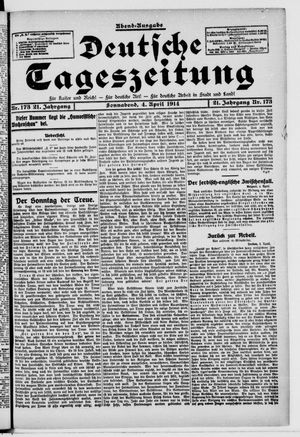 Deutsche Tageszeitung vom 04.04.1914