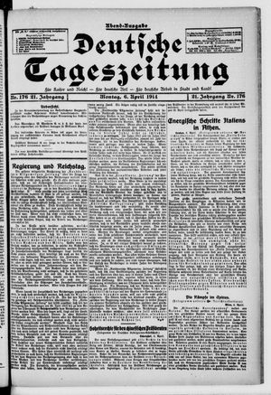 Deutsche Tageszeitung on Apr 6, 1914