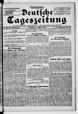 Deutsche Tageszeitung vom 07.04.1914
