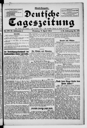 Deutsche Tageszeitung vom 07.04.1914