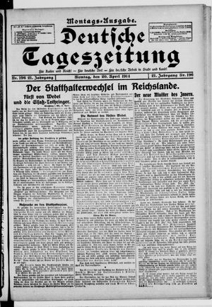 Deutsche Tageszeitung vom 20.04.1914