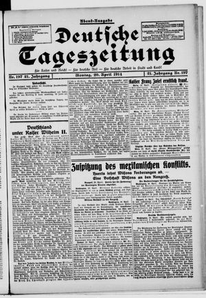 Deutsche Tageszeitung vom 20.04.1914