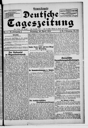 Deutsche Tageszeitung on Apr 28, 1914