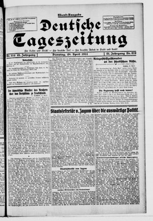 Deutsche Tageszeitung on Apr 28, 1914
