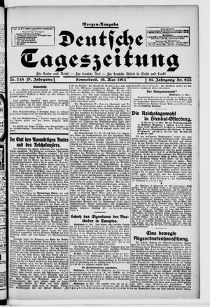 Deutsche Tageszeitung on May 16, 1914