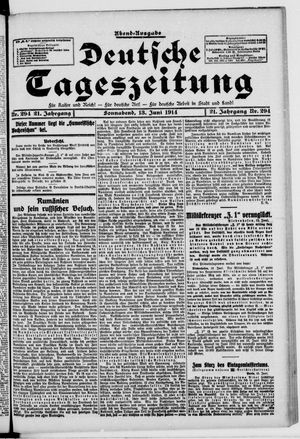 Deutsche Tageszeitung on Jun 13, 1914