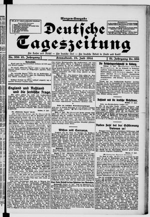 Deutsche Tageszeitung vom 18.07.1914