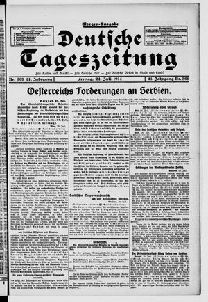Deutsche Tageszeitung vom 24.07.1914