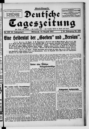 Deutsche Tageszeitung on Aug 12, 1914