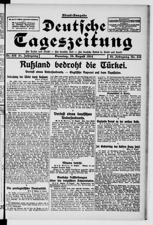 Deutsche Tageszeitung vom 18.08.1914