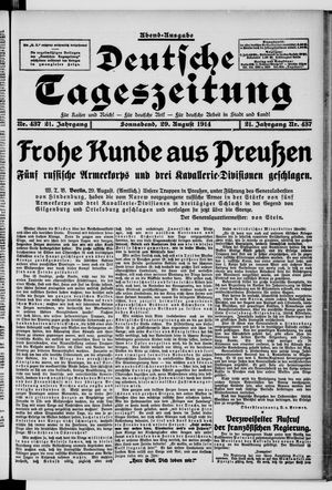 Deutsche Tageszeitung vom 29.08.1914