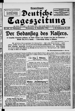 Deutsche Tageszeitung vom 03.09.1914