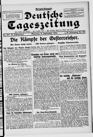 Deutsche Tageszeitung vom 08.09.1914