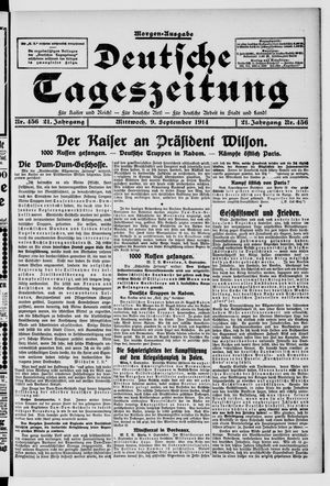 Deutsche Tageszeitung vom 09.09.1914