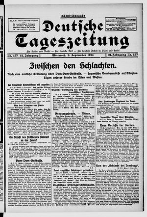 Deutsche Tageszeitung vom 09.09.1914