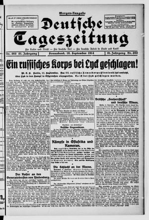 Deutsche Tageszeitung vom 12.09.1914