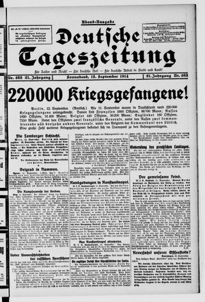 Deutsche Tageszeitung vom 12.09.1914