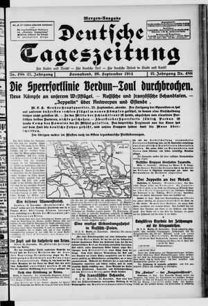 Deutsche Tageszeitung vom 26.09.1914