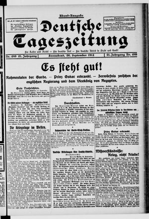 Deutsche Tageszeitung vom 26.09.1914