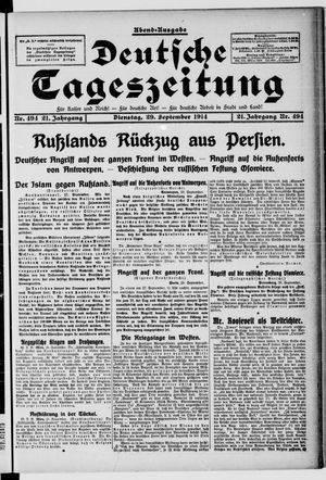 Deutsche Tageszeitung vom 29.09.1914