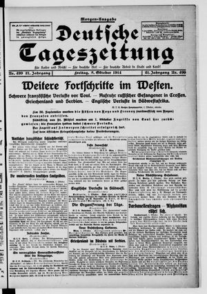Deutsche Tageszeitung vom 02.10.1914