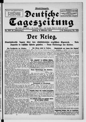 Deutsche Tageszeitung vom 02.10.1914