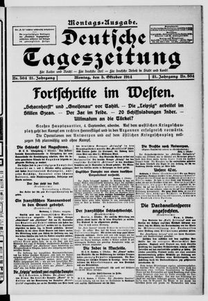 Deutsche Tageszeitung vom 05.10.1914