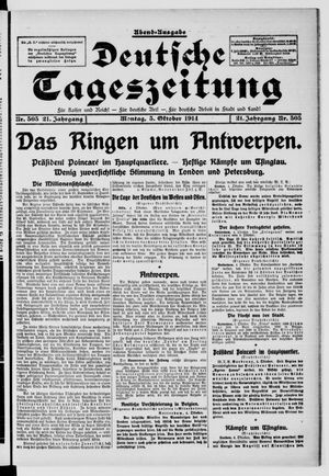 Deutsche Tageszeitung vom 05.10.1914