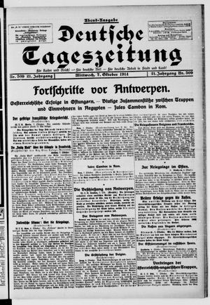 Deutsche Tageszeitung vom 07.10.1914