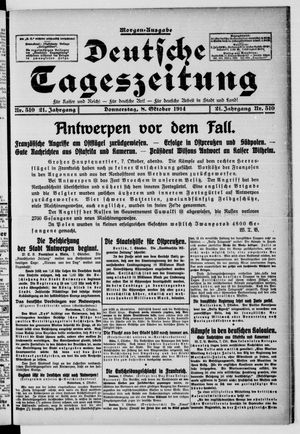 Deutsche Tageszeitung on Oct 8, 1914