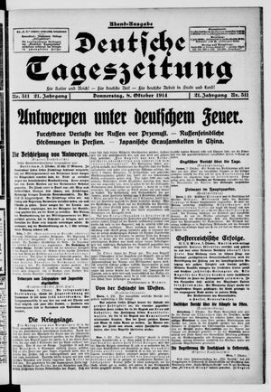 Deutsche Tageszeitung on Oct 8, 1914