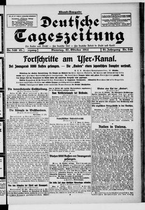Deutsche Tageszeitung vom 27.10.1914