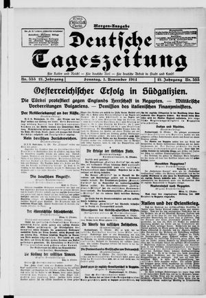 Deutsche Tageszeitung vom 01.11.1914