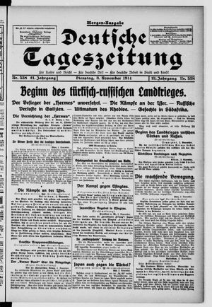 Deutsche Tageszeitung vom 03.11.1914